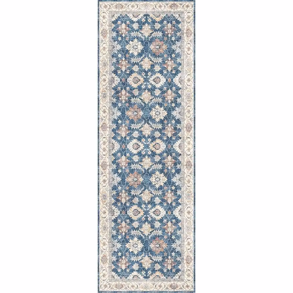 THE RUGS Jurdar Vintage Washable Blue Polyamide Non-Slip Rug, W: 160 cm, L: 230 cm – 4