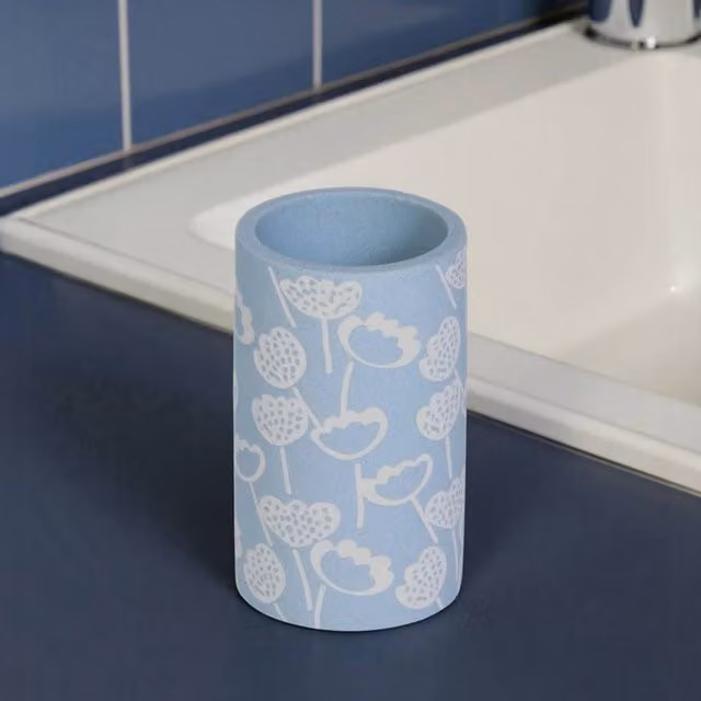 Showerdrape Buttercup Light Blue Floral Tumbler