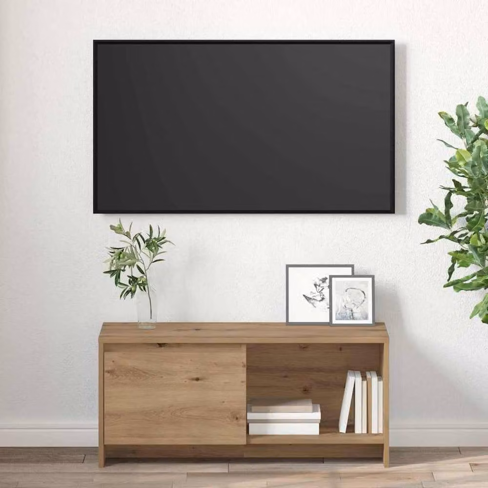 Berkfield Home Artisan Oak TV Stand in Brown Engineered Wood – 4