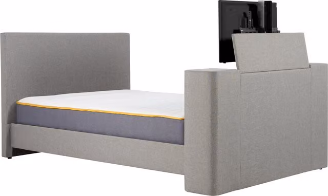 Birlea Plaza Upholstered Modern TV Bed in Grey Fabric