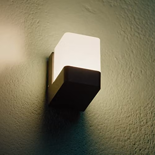 Netlighting Forlight Opalo Modern Black LED Outdoor Wall Lamp with Warm White 3000K Light, IP44 Rated – 5