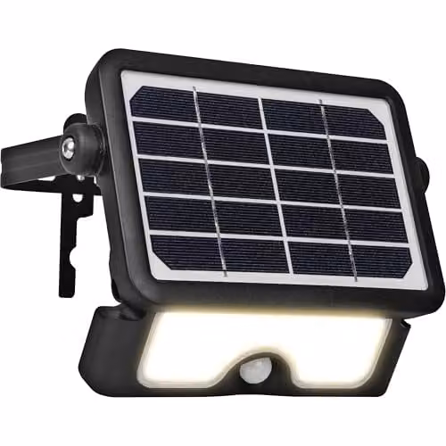 Luceco Guardian Solar Powered LED Outdoor Floodlight with PIR Motion Sensor, 550lm, Black – 1