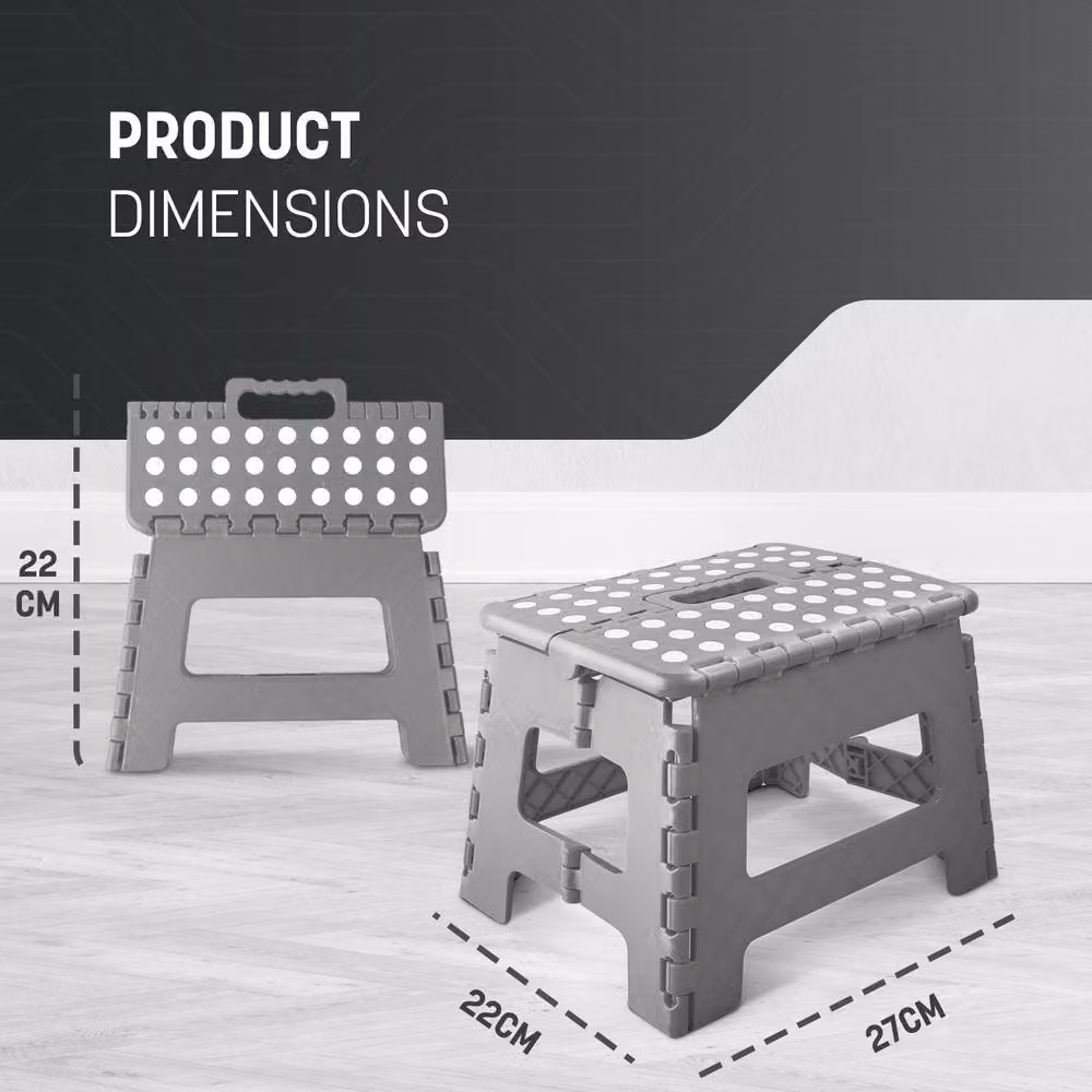 Keplin Heavy Duty Folding Step Stool in Grey – 2