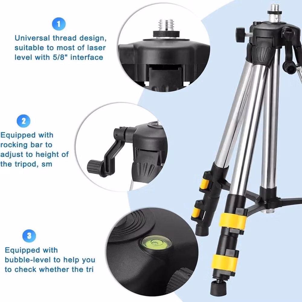 EONLION Stainless Steel Laser Level Tripod in Silver – 4