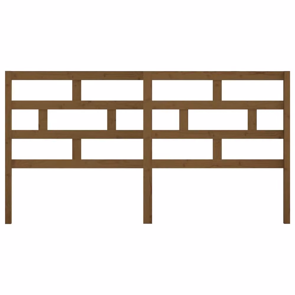 Berkfield Home Rustic Solid Wood Pine Bed Headboard, Honey Brown, W: 186 cm, D: 4 cm, H: 100 cm – 3