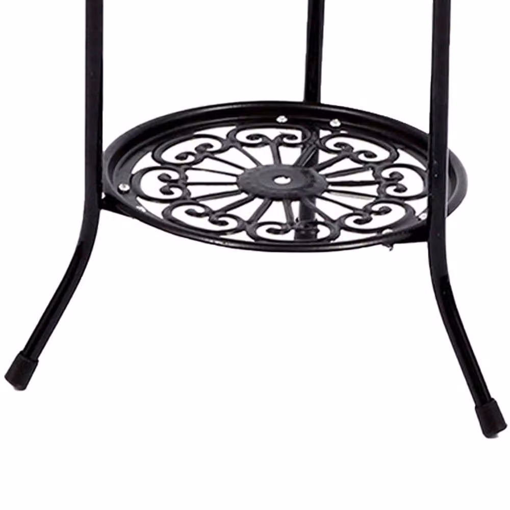 Garden Sanctuary Vintage 2 Tier Metal Plant Display Stand in Black – 3