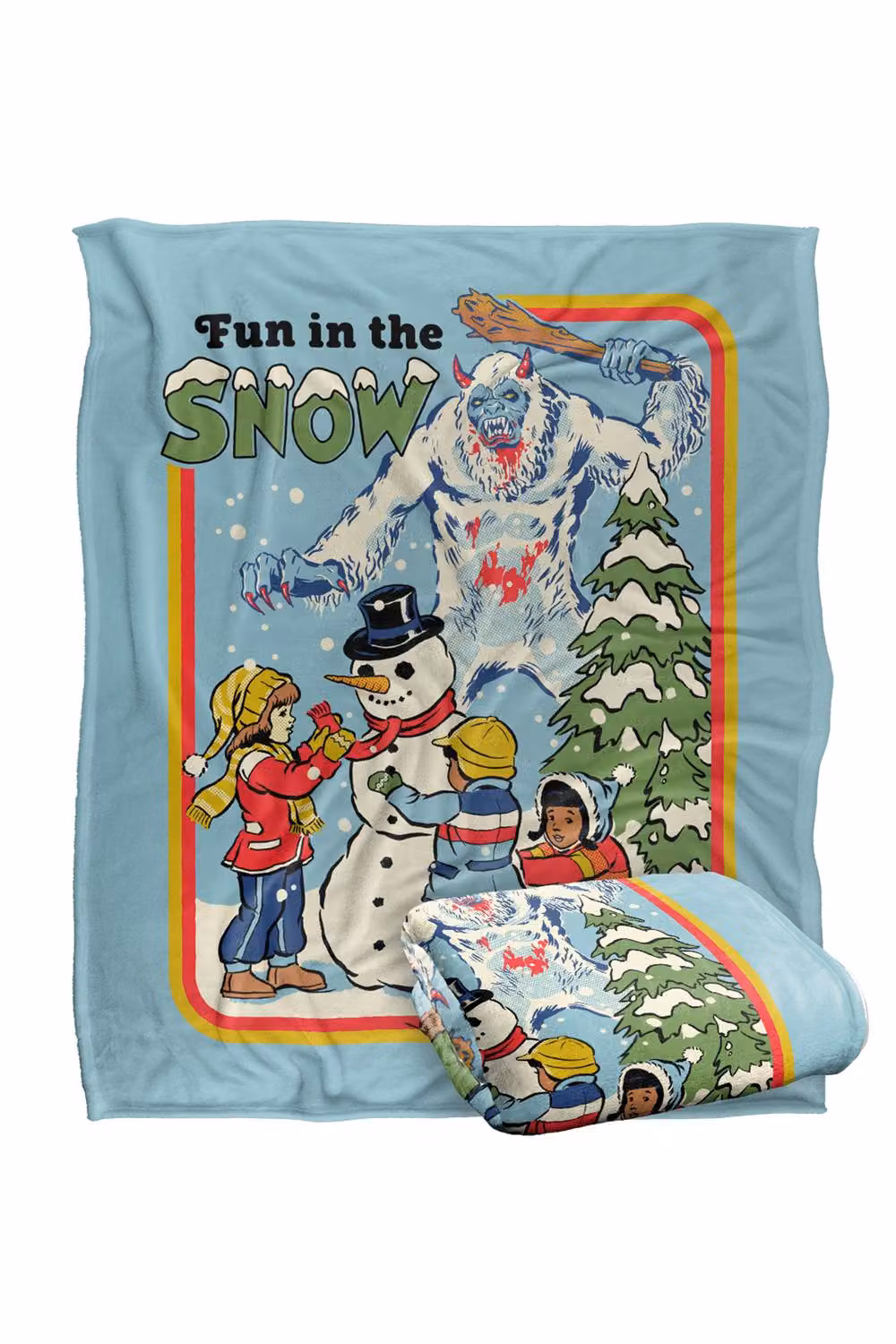 Steven Rhodes Fun In The Snow Silky Touch Super Soft Fleece Throw Blanket, Multicolour, W/D/H: 152 x 127 cm – 2