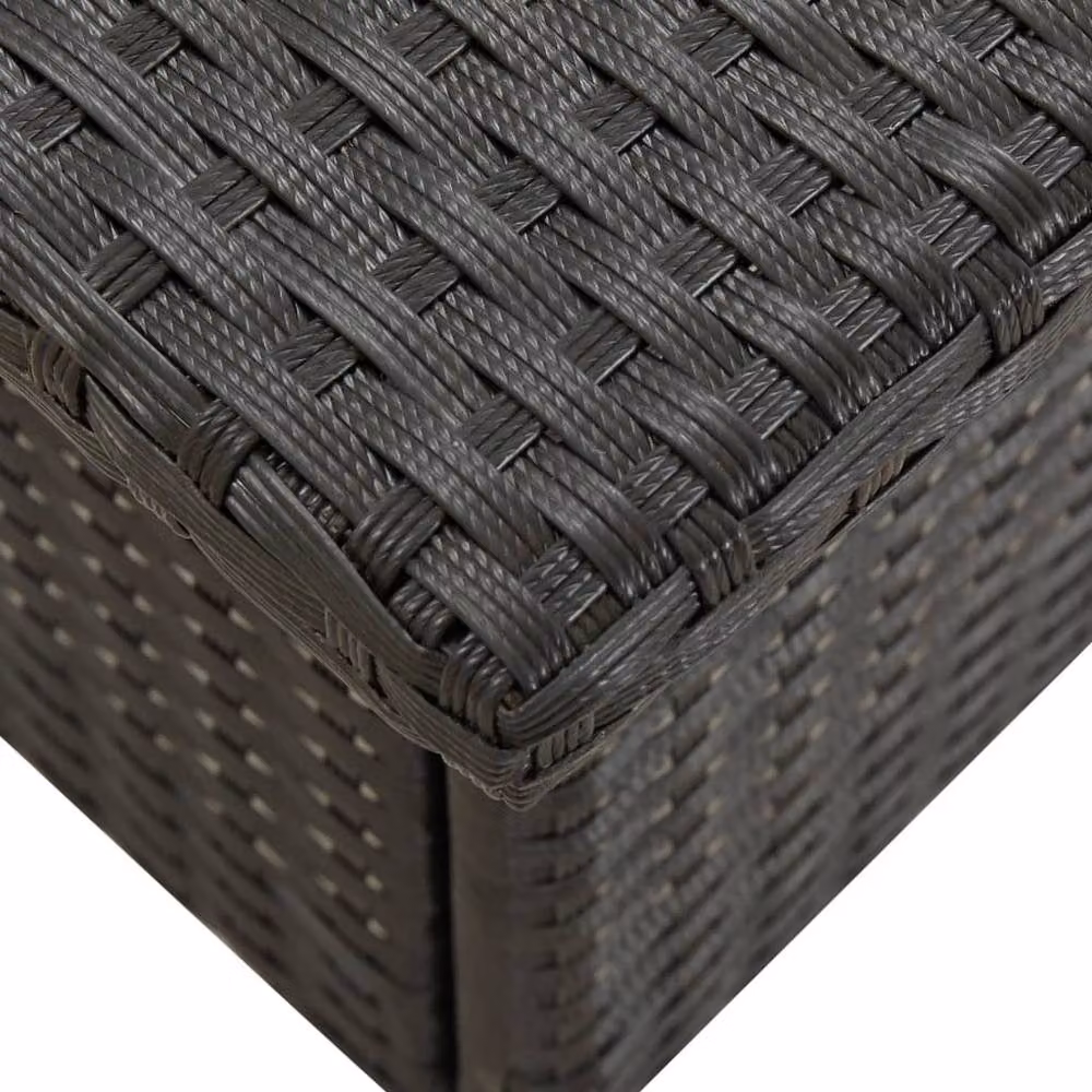 Berkfield Home Black Poly Rattan Tea Table W/D/H: 50 x 50 x 47 cm – 3