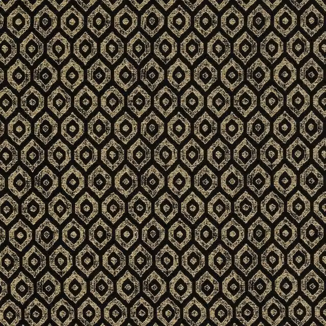 Terrys Mistral Fabric Onyx in Black and Gold