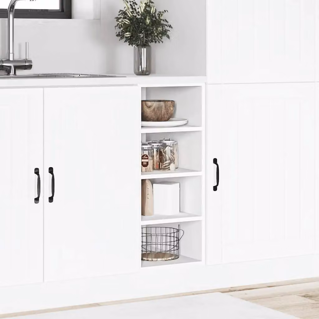 Berkfield Home White Freestanding Kitchen Base Unit with Hinged Doors and Internal Shelves, W/D/H: 30.0 x 44.5 x 81.5 cm – 2