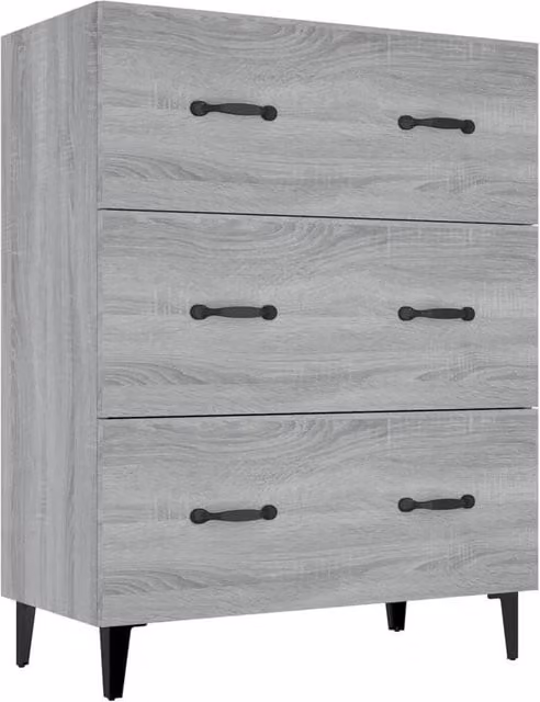 Berkfield Home Grey Sonoma Sideboard in Engineered Wood, W: 69.5 cm, D: 34 cm, H: 90 cm