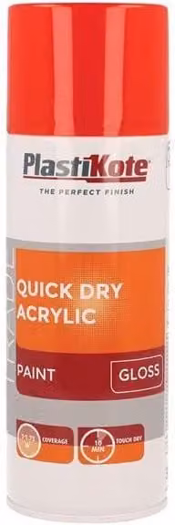 Plastikote Trade Quick Dry Gloss Red Acrylic Spray Paint 400ml