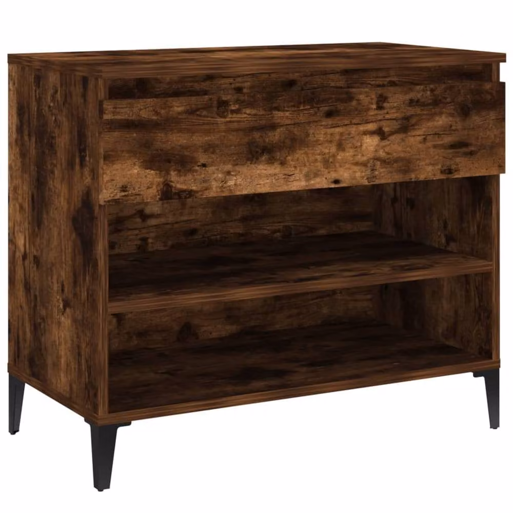 Berkfield Home Shoe Cabinet in Smoked Oak Brown, W/D/H: 70 x 36 x 60 cm – 2