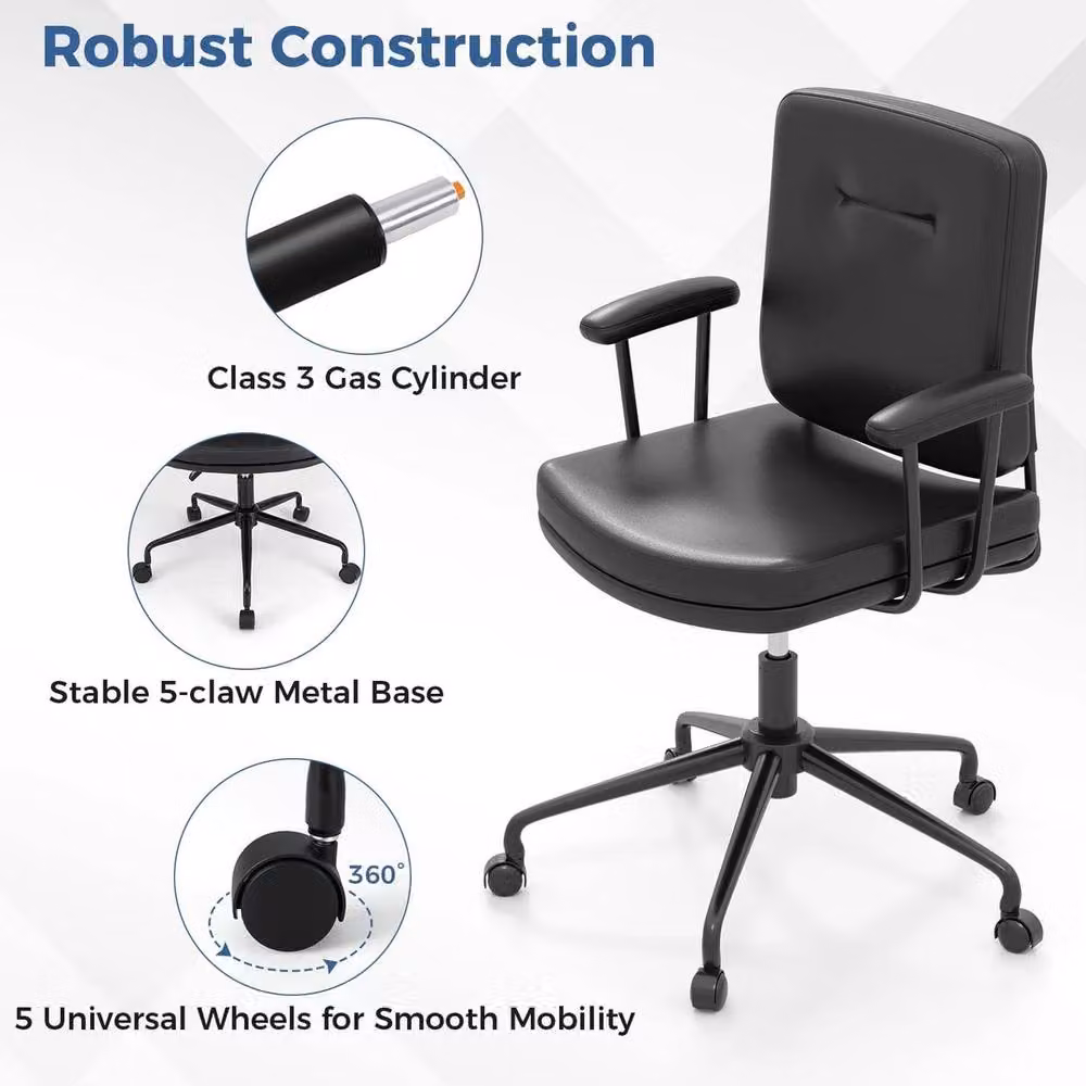 VOGREX Adjustable Black Office Chair Wheels – 3