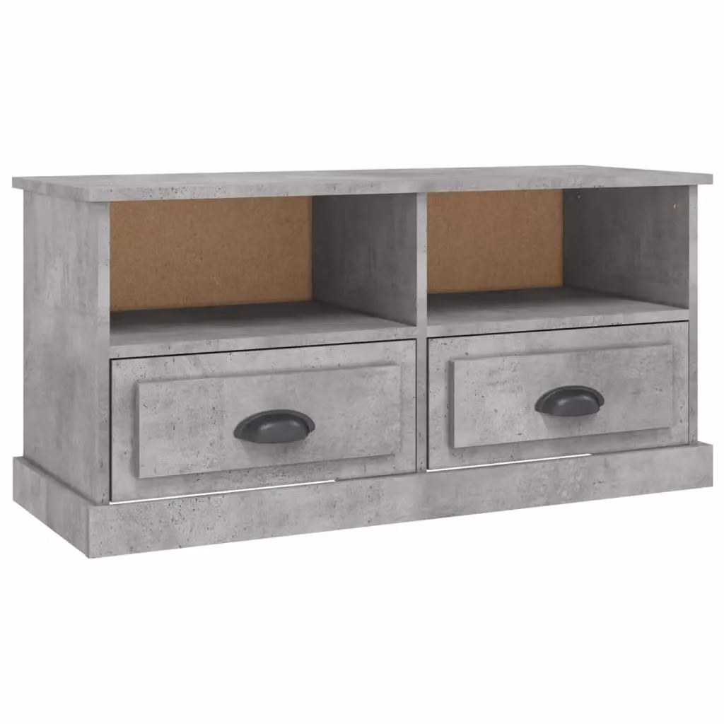 Berkfield Home Modern TV Cabinet in Concrete Grey, W/D/H: 93 x 35.5 x 45 cm – 2