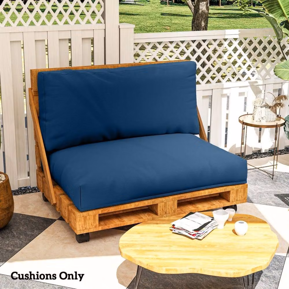 Kelvenix 2 Seat Pallet Cushions in Blue, 20cm Thick Outdoor Seat Pads, W: 125 cm x D: 190 cm – 5