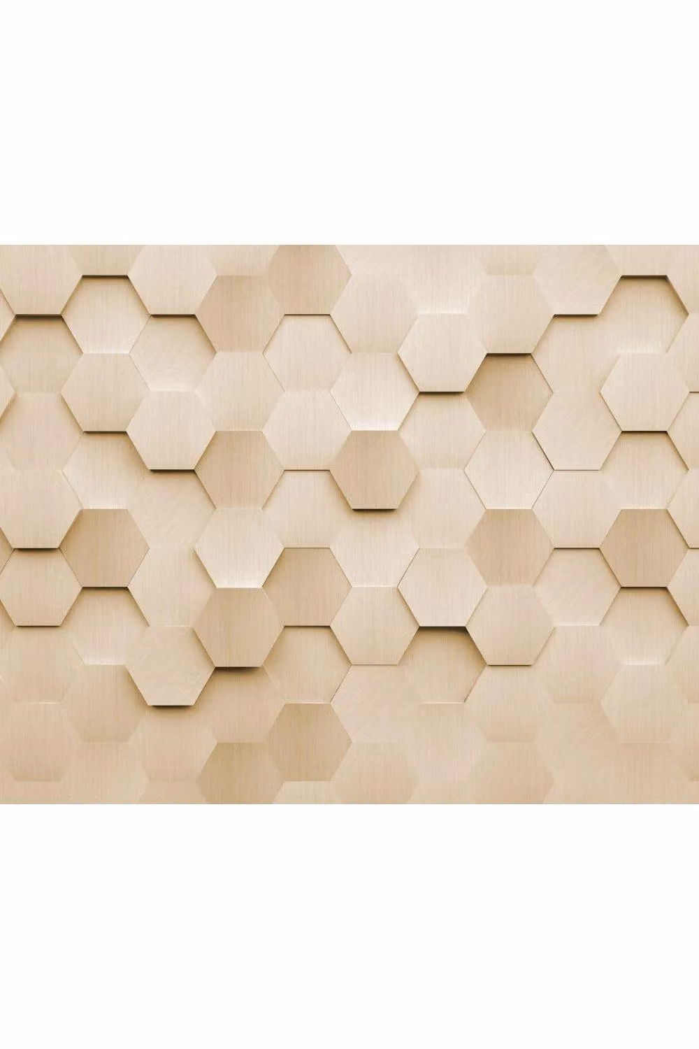 Origin Murals Metal Hexagons Geometric Wall Mural in Gold, W: 300 cm, H: 240 cm – 2