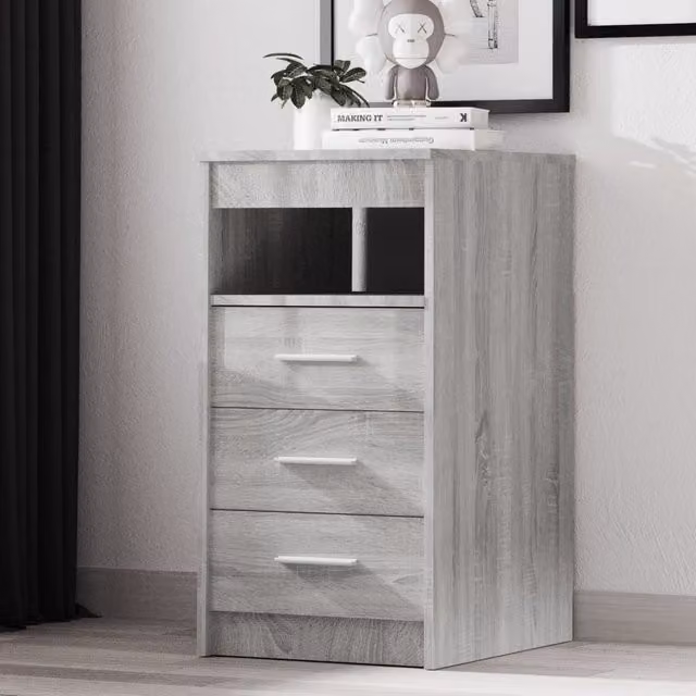 Berkfield Home Grey Sonoma Drawer Cabinet, W/D/H: 40 x 50 x 76 cm