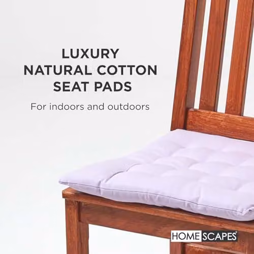Homescapes Cotton Seat Pad in Purple, W/D/H: 40 x 40 x 6.5 cm – 2