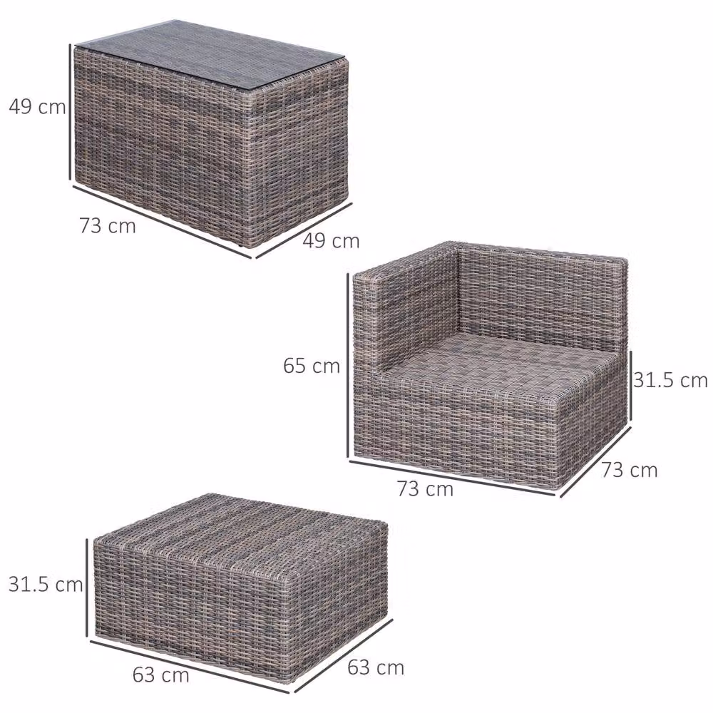 STILVORA Modern Brown Rattan Sofa with Aluminium Frame – 2