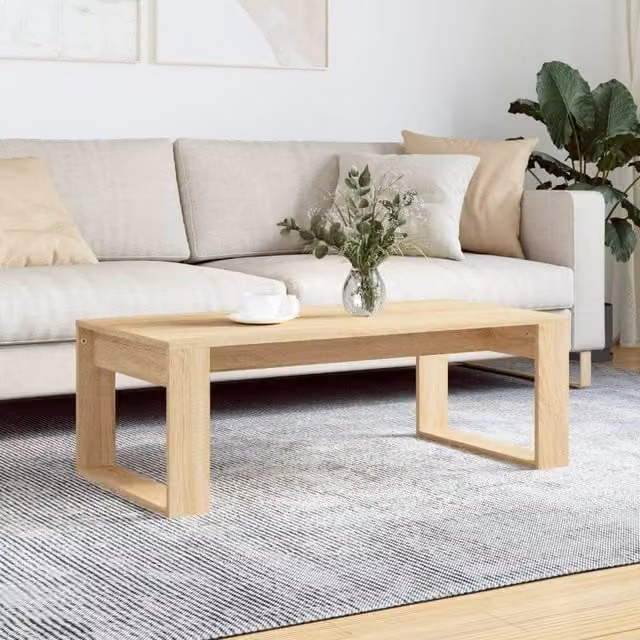 Berkfield Home Sonoma Oak Coffee Table in Brown, W/D/H: 102 x 50 x 35 cm