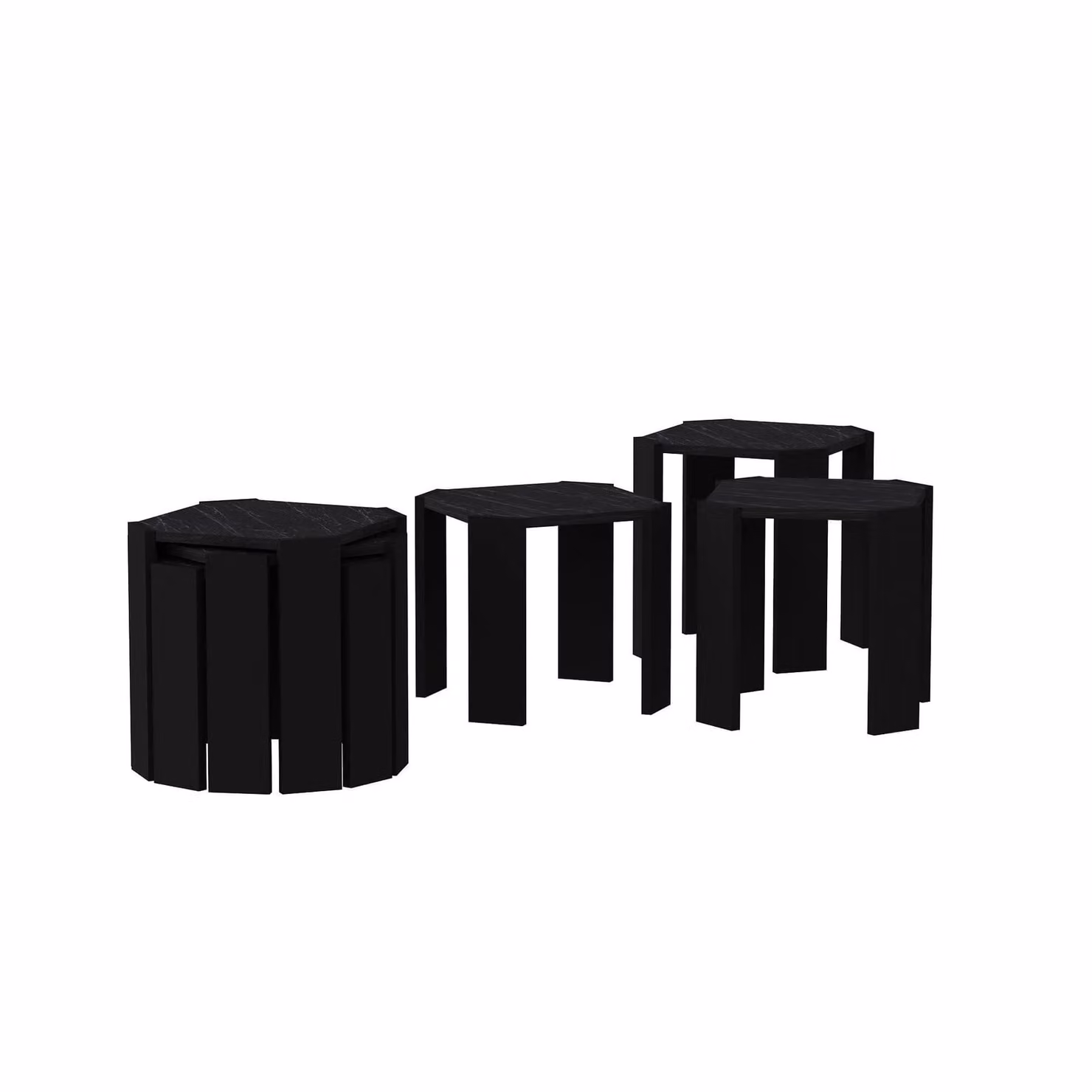 Decorotika Lori 3-Piece Nesting Coffee Table Set in Black – 2