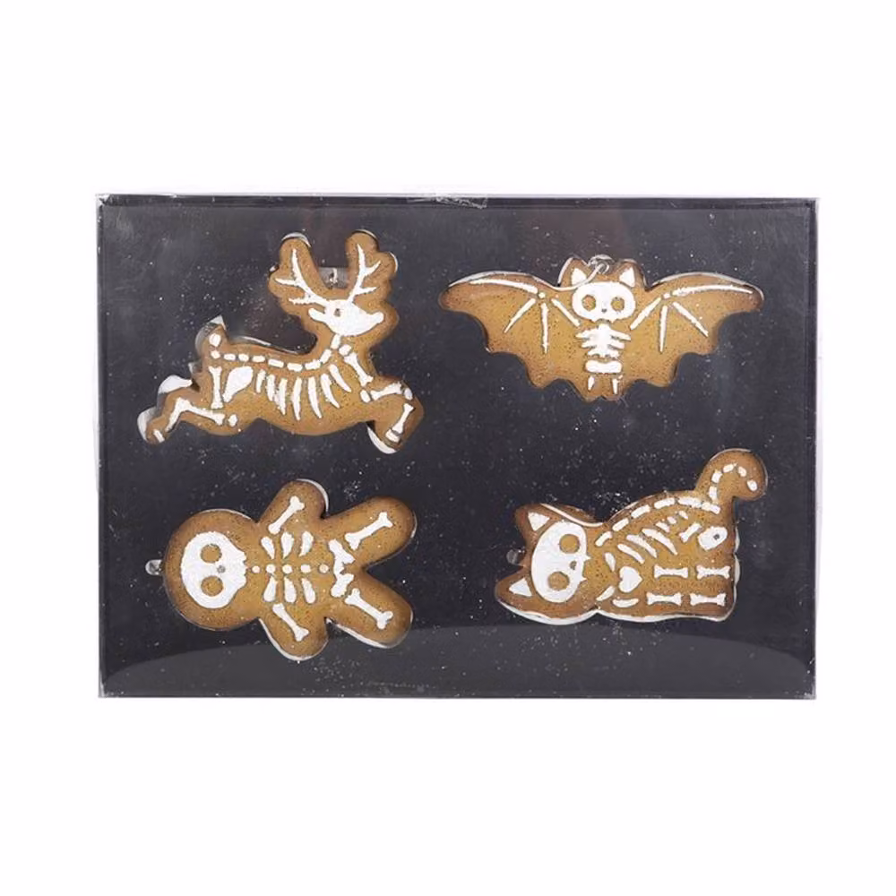 Uniqueful Set of 4 Brown Creepy Skeleton Animal Hanging Ornaments – 2
