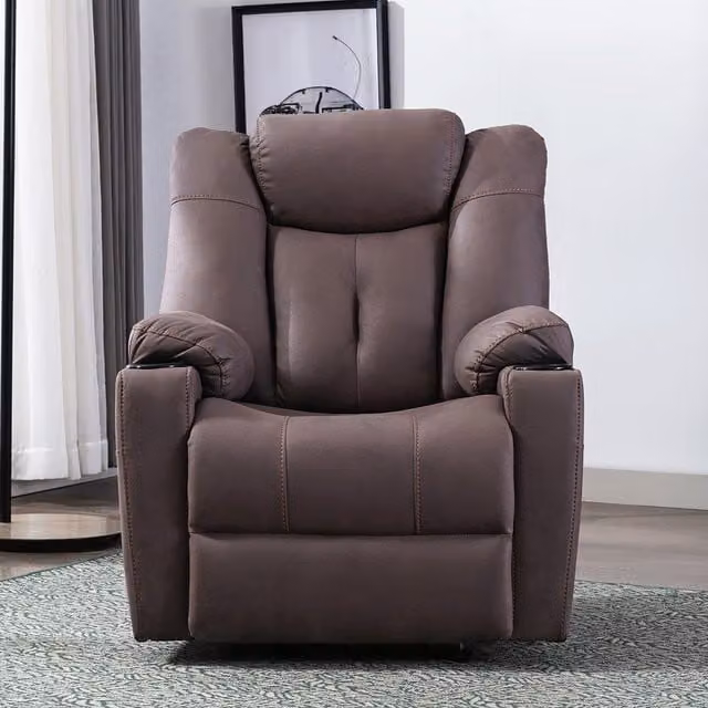 More4Homes Afton Electric Fabric Auto Recliner Armchair with USB in Brown