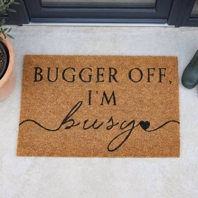 Garden Greatness Im Busy Printed Coir Doormat, Multicolour, W: 45 cm, D: 75 cm