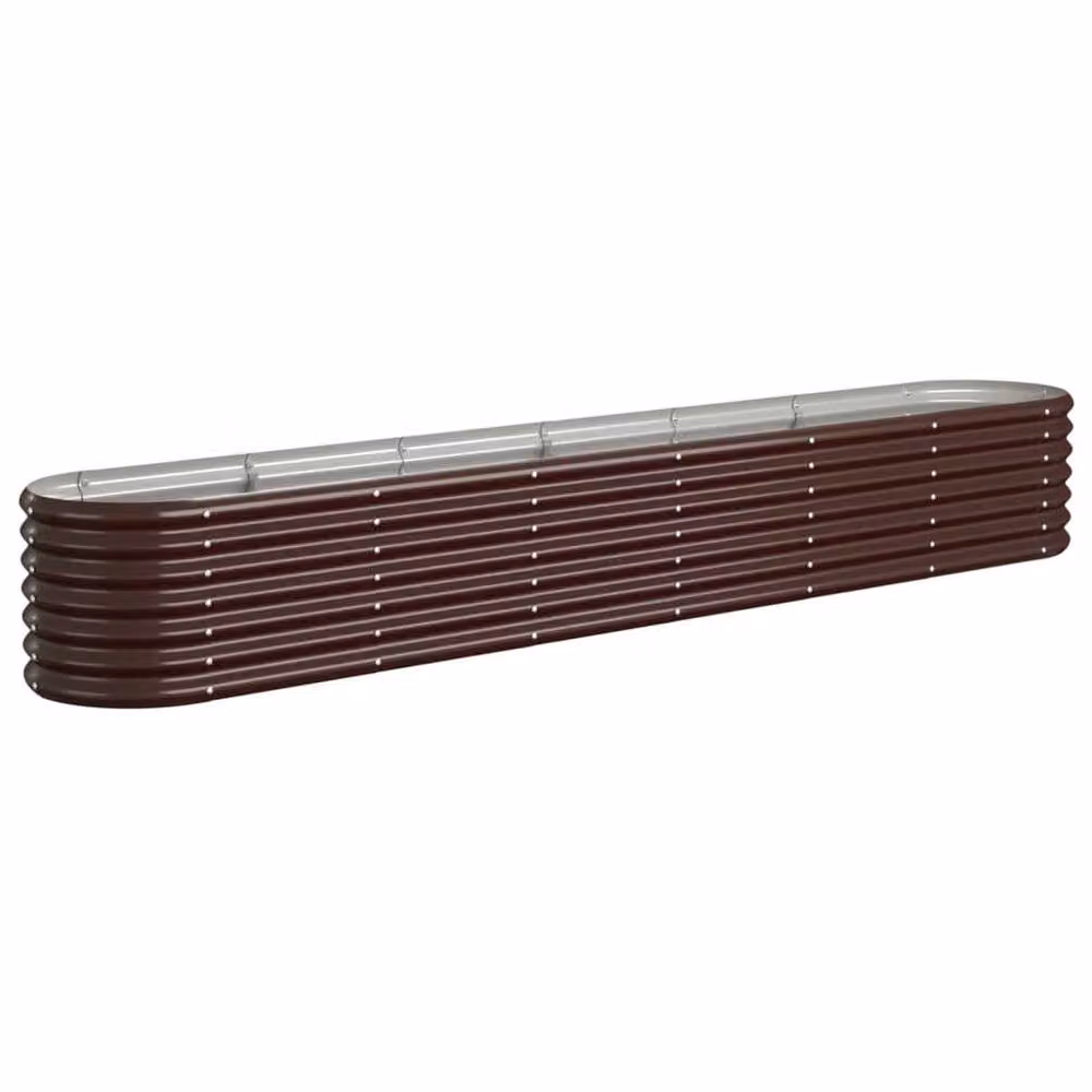 Berkfield Home Garden Raised Bed in Brown Powder-coated Steel, W: 260 cm, D: 40 cm, H: 36 cm – 3