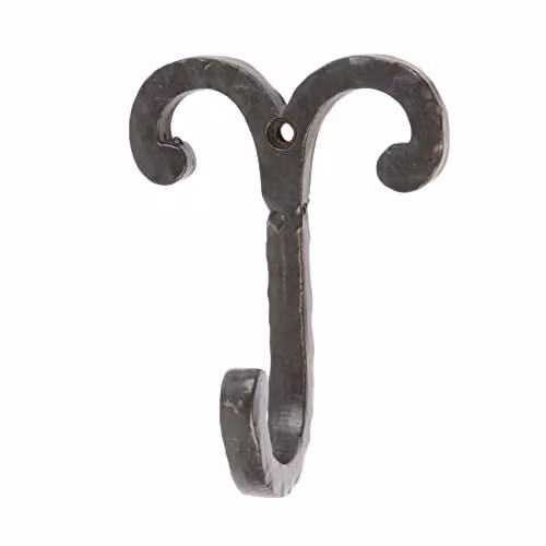 Hammer and Tongs Matt Black Powder-Coated Iron Wall-Mounted Hook – 1