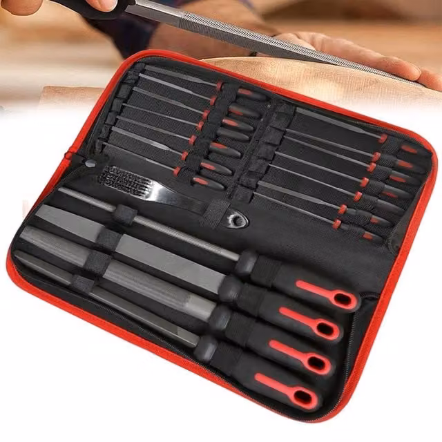 SPETLEK 20-Piece Stainless Steel Metal File and Needle Set in Black