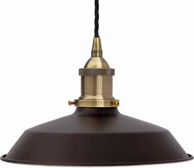 SE Home Trinity Small Metal Pendant Light in Matt Black and Antique Brass