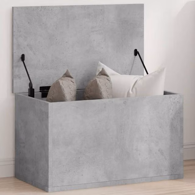 Berkfield Home Storage Box in Concrete Grey, MDF, W/D/H: 60 x 35 x 35 cm