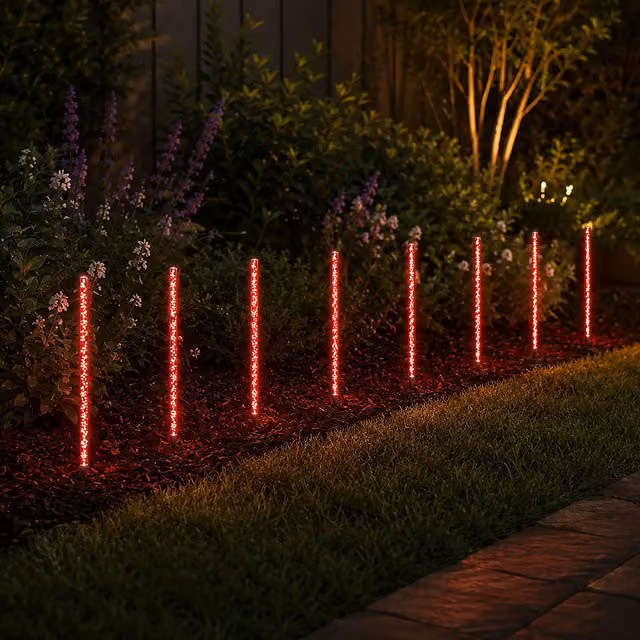 Marco Paul Set of 8 Multicolour Solar Powered LED Rainbow Stake Lights with Dusk Sensor – 1
