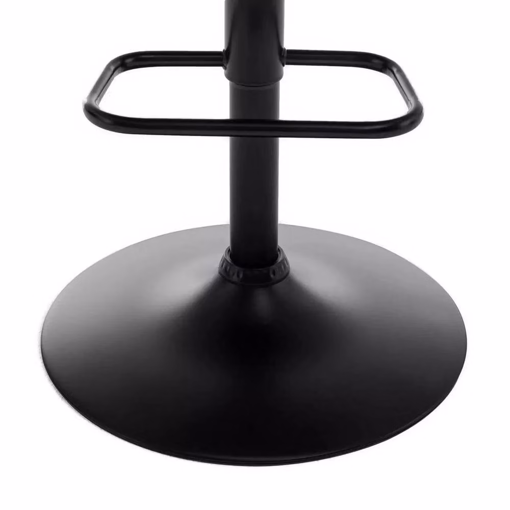 FORGEVIO Black Plush Large Gas Lift Bar Stool with Faux Leather Finish – 3