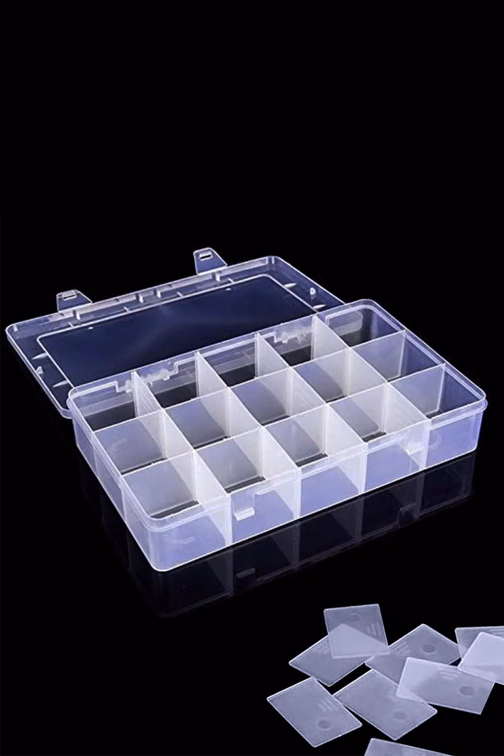 Neel Blue 15 Compartment Plastic Storage Box with Lid in Blue and Transparent – 3