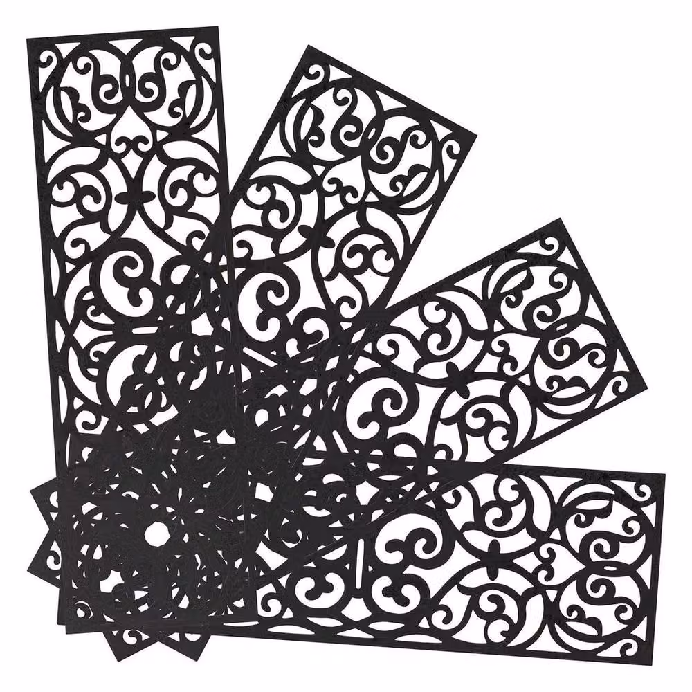 NESTLUNE Set of 4 Non-Slip Black Rubber Outdoor Stair Mats – 3