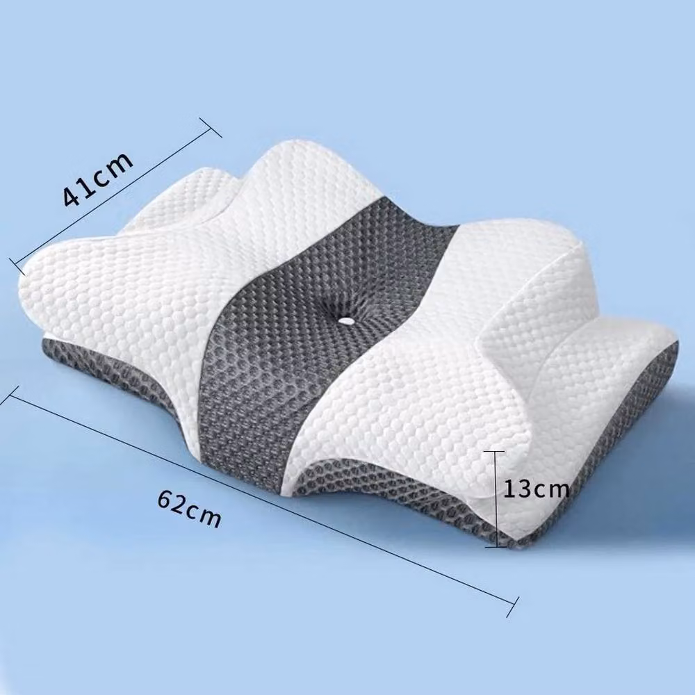 NESTLUNE Ergonomic Cervical Memory Foam Cot Pillow in White – 2