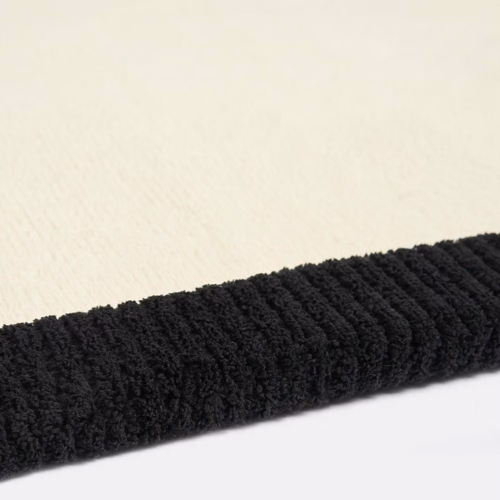 OHS Contrast Border Non Slip Tufted Hallway Runner Rug in Cream, W/D: 80 x 150 cm – 4