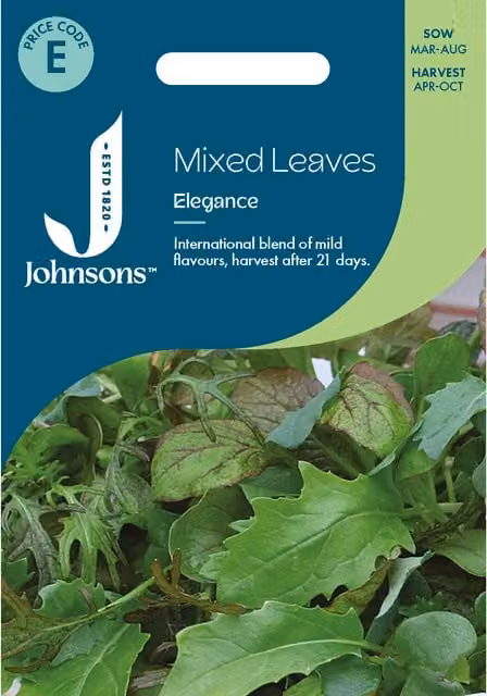 Johnsons Seeds Mixed Leaves Elegance Red and Green Herb Seeds for Spring and Summer Vegetable Gardens
