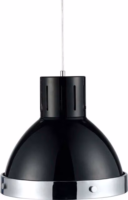 Interiors by Premier Orsina Bell Shaped Dome Pendant Light in Black and Chrome – 1