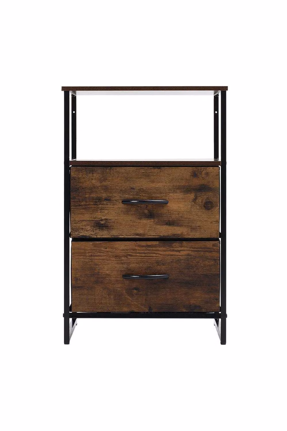 H&O Direct 3-Tier Medieval-Inspired Wooden Storage Cabinet with Shelf in Brown – 2