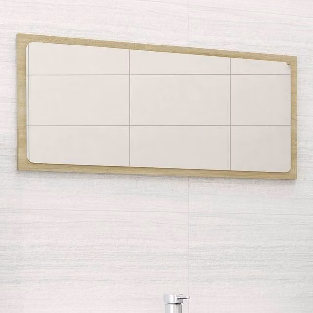 Berkfield Home Sonoma Oak Bathroom Mirror, Brown, W: 80 cm, H: 37 cm, D: 1.5 cm
