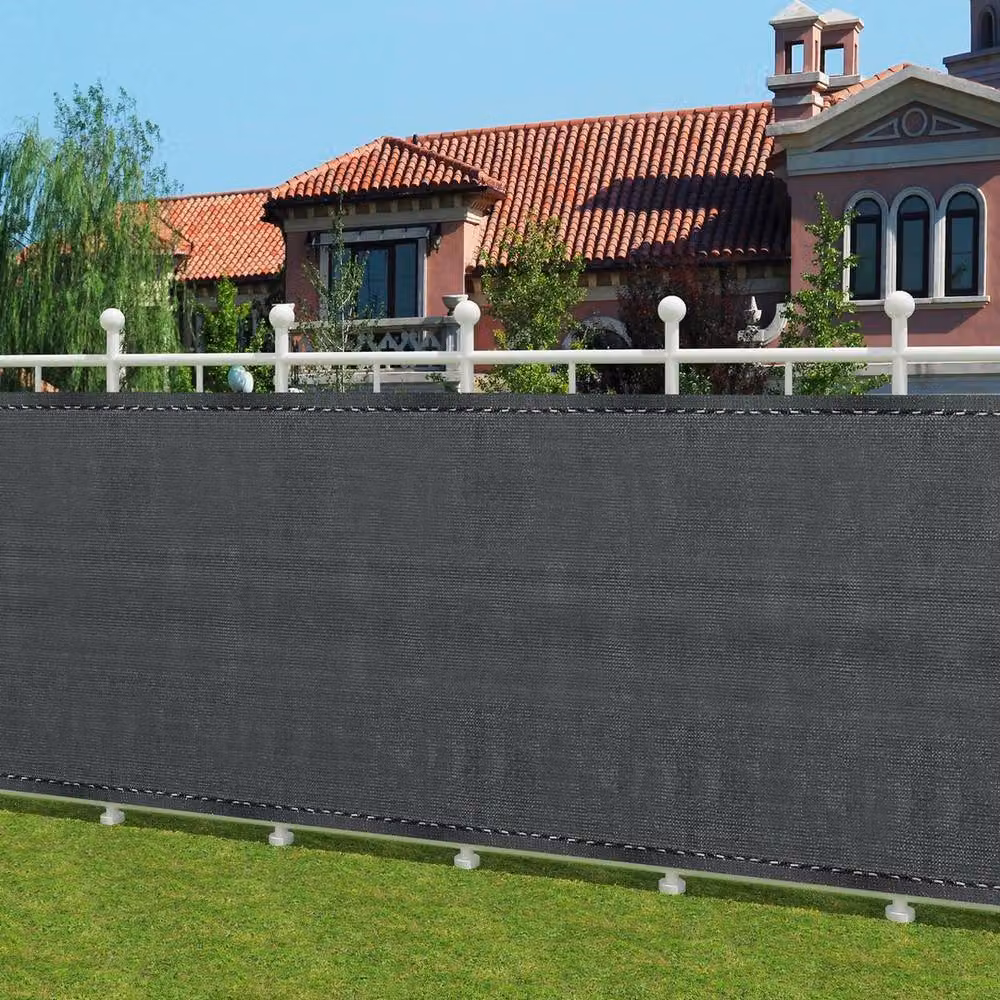 NESTLUNE Black Semi-Transparent Fence Screen Roll Privacy Matting, W: 100 cm, L: 2 m – 2