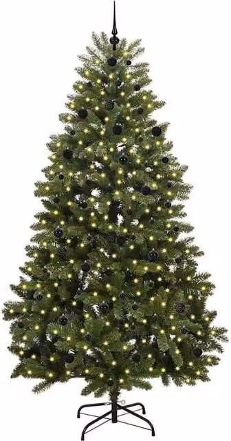 Berkfield Home Elegant Green Artificial Christmas Tree with Stand, H 240 cm, W 120 cm, D 120 cm – 1
