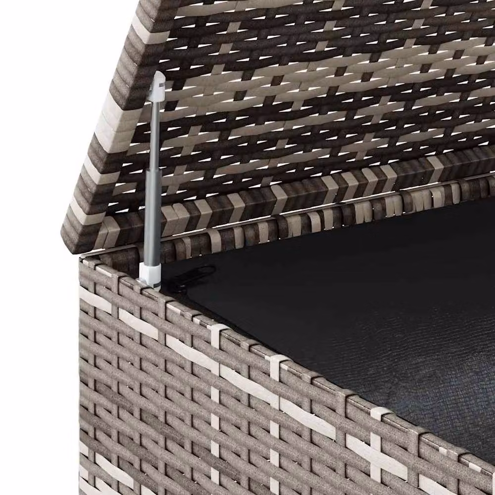 Berkfield Home Durable PE Rattan Garden Cushion Box in Grey, W/D/H: 100 x 97.5 x 104 cm – 5