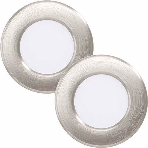 Loops 2 Pack Silver Metal LED Wall and Ceiling Flush Downlights