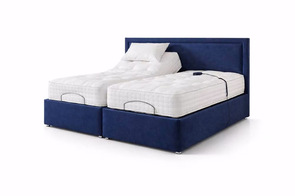 Paradise Beds Ltd Electric Adjustable Solid Base Bed Set with Massage Function in Grey, W/D/H: 120 x 200 cm – 2