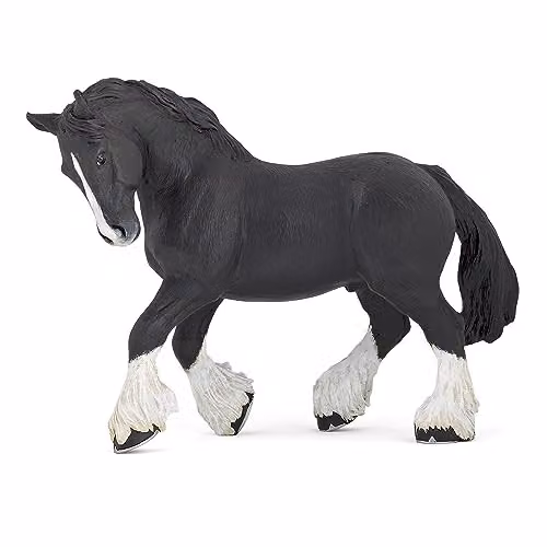 Papo Black Shire Stallion Horse Figure from the Horses Collection